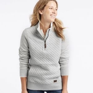L.L.Bean grey quilted quarter zip pullover XS
